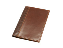 Обложка для паспорта с карманом для купюр комбинированная из натуральной кожи «Кроко» и «Индиос» коричневая