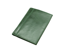 Обложка для паспорта с карманом для купюр из натуральной кожи «Мадрас» зеленая