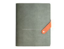 Ежедневник в гибкой обложке-портфолио с хлястиком на кнопке и карманом для вложений