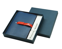 Набор в подарочной коробке: ежедневник с флешкой и поролоновым ложементом для ручки