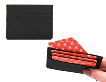 Кредитница на 4 карты с внутренним карманом и окрашенным срезом черная