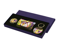 Набор в подарочной коробке с полноцветной печатью: визитница, брелок, держатель для сумки  